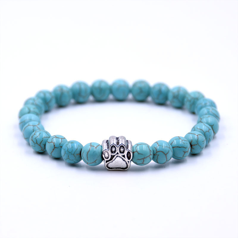 Free Turquoise Paw Bracelet — Silver