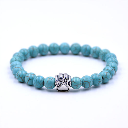Free Turquoise Paw Bracelet — Silver