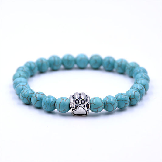 Free Turquoise Paw Bracelet — Silver