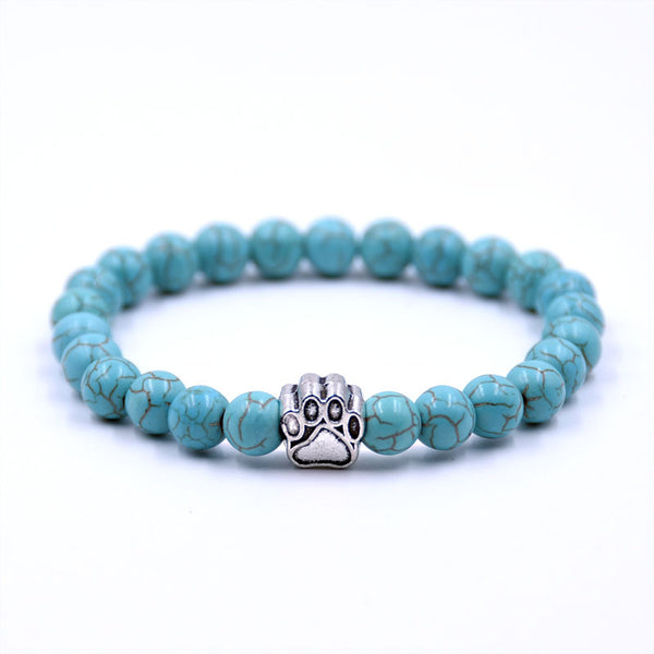 Free Turquoise Paw Bracelet — Silver