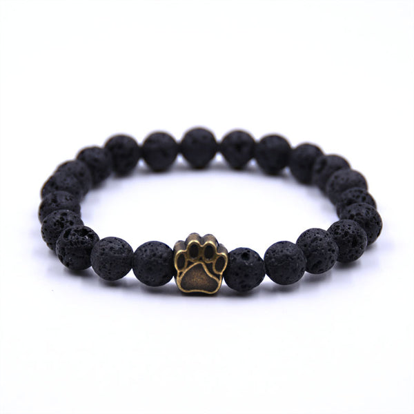 Free Lava Stone Paw Bracelet — Gold